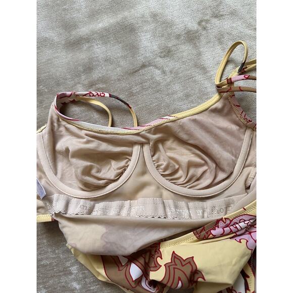 Maryan Mehlhorn SWIMSUIT Sz 6 One Piece Yellow Brown Paisley Wired Cup Sz B - Picture 12 of 16